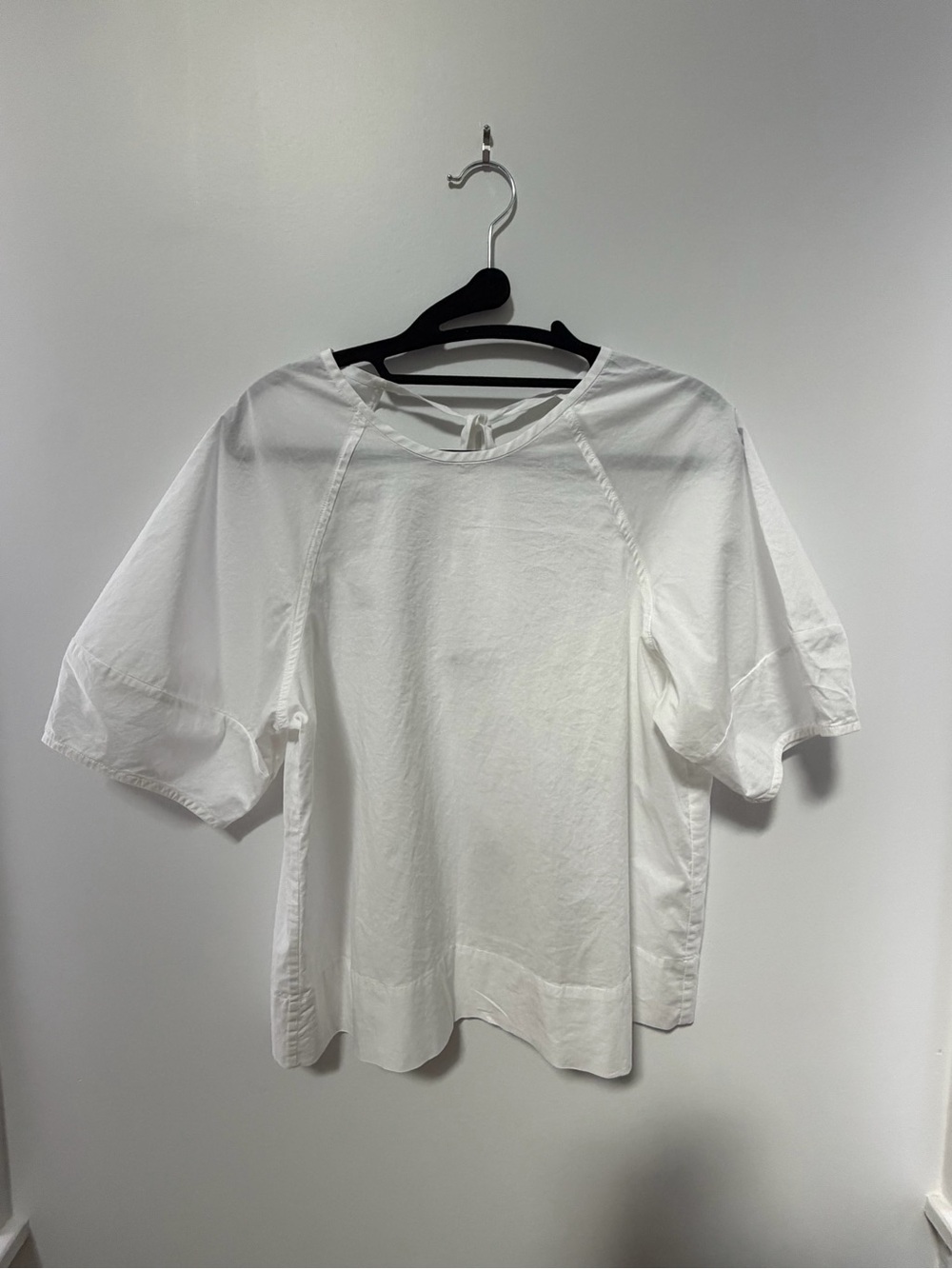 Everlane White Short Sleeve Round Neck Blouse